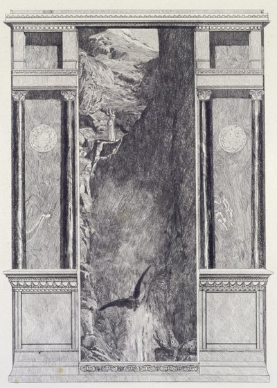 Psyche and Jupiter’s Eagle, Plate 37 from the Series “Cupid and Psyche: Opus V” by Max Klinger