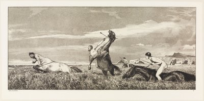 Persecuted Centaur (Intermezzi, Opus IV, Sheet 3) by Max Klinger