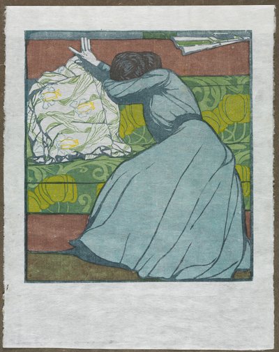 The Cushion Martha Kurzweil Seated on a Divan by Max Kurzweil