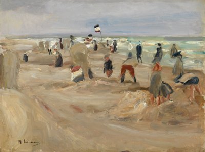 On the Beach of Noordwijk by Max Liebermann