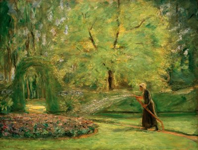 The Rondel in the Hedge Garden with Flower Sprinkler by Max Liebermann