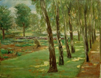 The Birch Avenue in Wannsee Garden – View of the Cabbage Field by Max Liebermann