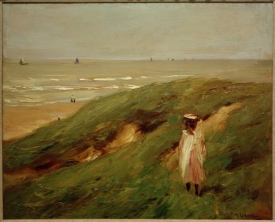Dune near Noordwijk with Child - Girl in the Dunes by Max Liebermann