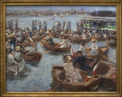 Evening at the Fahrhaus in Uhlenhorster (suburbs of Hamburg) by Max Liebermann