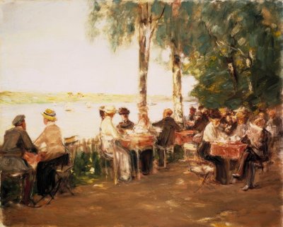 Garden Restaurant by the Water by Max Liebermann