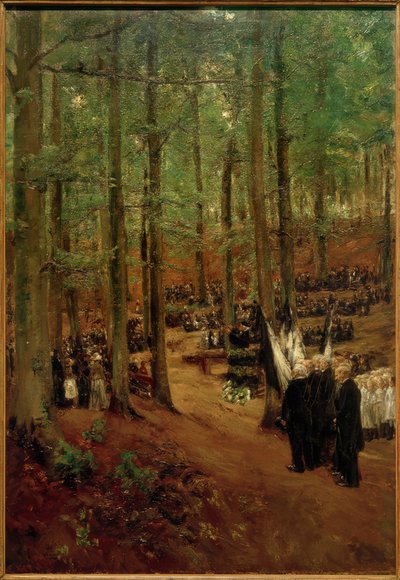 Memorial Service for Emperor Frederick III in Kösen - 1st Version by Max Liebermann
