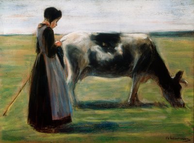 Girl with Cow, 19th Century by Max Liebermann
