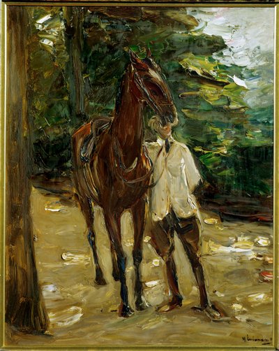 Groom with Horse by Max Liebermann