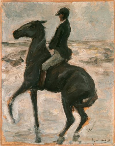 Rider to the Left on the Beach by Max Liebermann