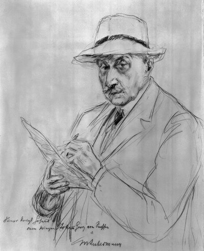 Self-Portrait with Panama Hat by Max Liebermann