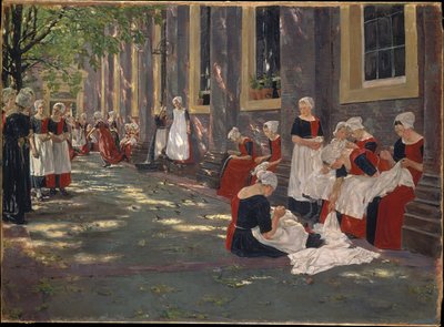 The Courtyard of the Orphanage in Amsterdam: Free Period in the Amsterdam Orphanage by Max Liebermann
