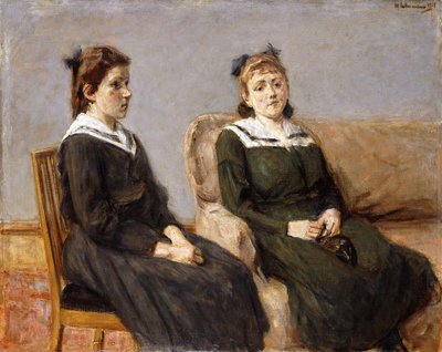 The Two Sisters Leder by Max Liebermann