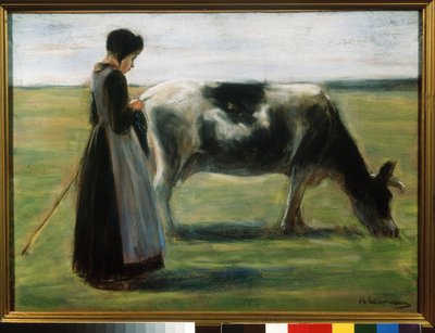 Girl with Cow by Max Liebermann