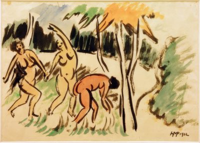 Three Women Outdoors by Max Pechstein