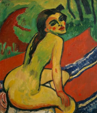 Seated Female Nude by Max Pechstein