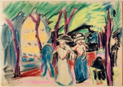 Stroller in the Park by Max Pechstein