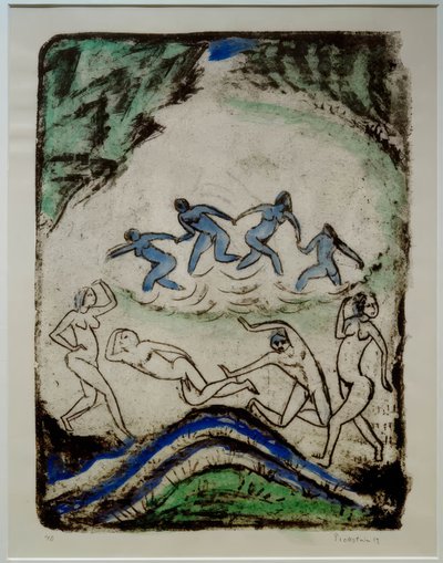 Dancing and Bathing at the Forest Pond by Max Pechstein