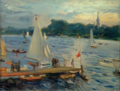 Sailboats on the Alster in the Evening by Max Slevogt