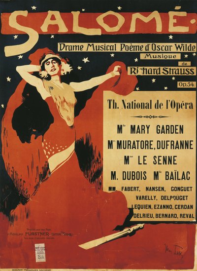 Poster of Opera Salome by Richard Strauss by Max Tilke