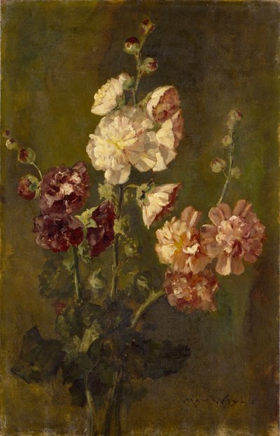 Hollyhocks by Max Weyl