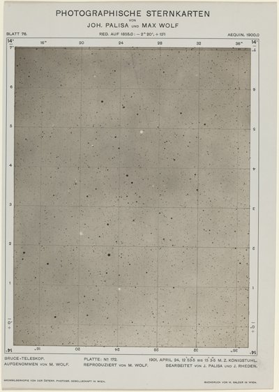 Photographic Star Charts April 24, 1901, 480. Creators: Max Wolf, Johann Palisa by Max Wolf, Johann Palisa