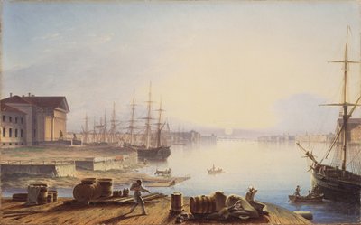 Sunrise over the Neva in St. Petersburg by Maxim Nikiphorovich Vorobyev