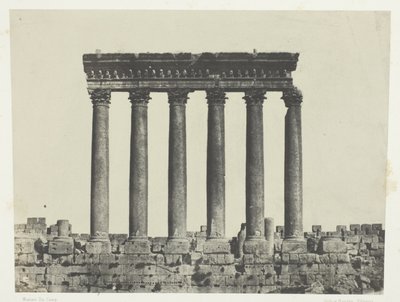 Baalbeck (Heliopolis), Colonnade of the Temple of the Sun; Syria by Maxime Du Camp