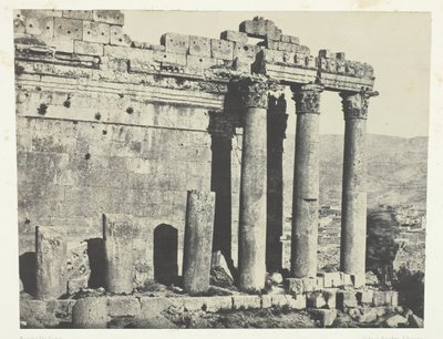 Baalbeck Heliopolis, Temple of Jupiter, Western Facade, Syria by Maxime Du Camp