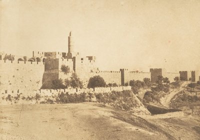 Château de David Daoud Kalessy et murailles de Jérusalem by Maxime Du Camp