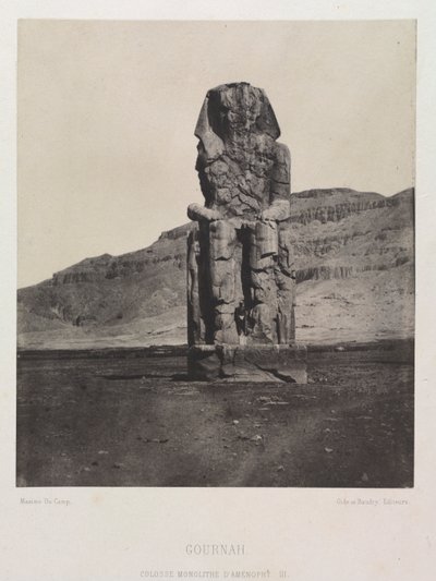 Colossal Monolith of Amenhotep III, Gournah, 1849-1851 by Maxime Du Camp