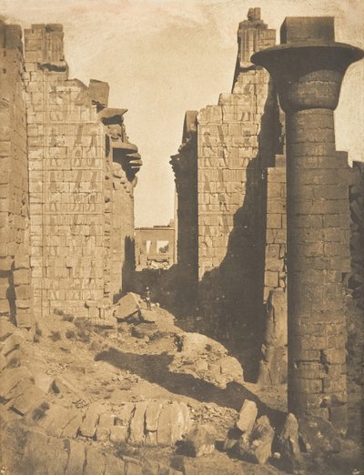 Cour des bubastites et entrée de la Salle Hypostyle du palais de Karnac, Thèbes, 1849-50 by Maxime Du Camp
