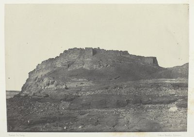Fortress of Ibrym (Ancient Premmis), View Taken from the South; Nubia, plate 100 from the album "Egypt, Nubia, Palestine and Syria" (1852) by Maxime Du Camp