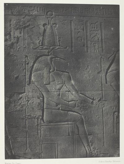 Grand Temple of Isis at Philae, Thoth Ibiocéphale; Nubia, plate 79 from the album "Egypt, Nubia, Palestine and Syria" (1852) by Maxime Du Camp