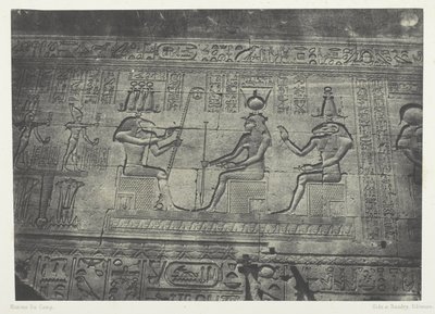 Grand Temple of Dendera (Teutyres), Sculptures of the Rear Facade; Upper Egypt, plate 19 from the album "Egypt, Nubia, Palestine and Syria" (1852) by Maxime Du Camp