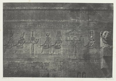 Grand Temple of Dendera (Teutyres), Sculptures of the Rear Facade; Upper Egypt, plate 20 from the album "Egypt, Nubia, Palestine and Syria" (1852) by Maxime Du Camp