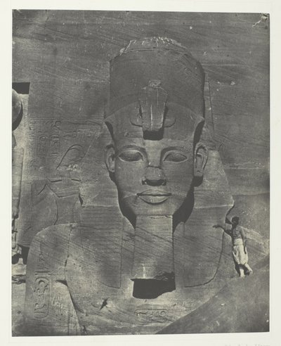 Ibsamboul, Medial Colossus (Buried) of the Speos of Phre Nubia, Palestine and Syria, plate 106 from the album "Egypt, Nubia, Palestine and Syria" (1852) by Maxime Du Camp