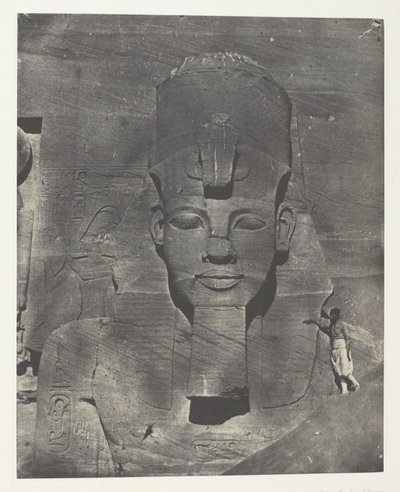 Ibsamboul, Medial Colossus (Buried) of the Speos of Phre Nubia, Palestine and Syria, plate 106 from the album "Egypt, Nubia, Palestine and Syria" (1852) by Maxime Du Camp
