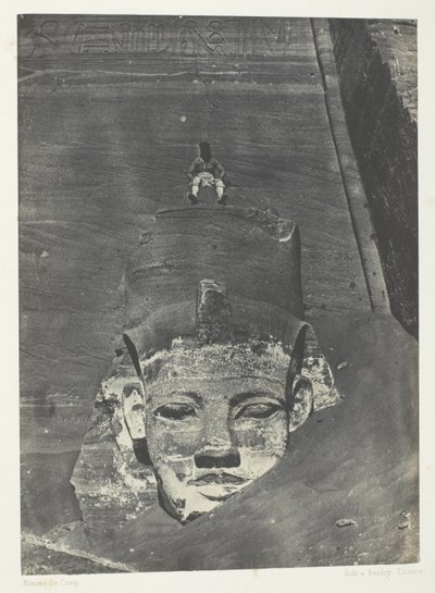 Ibsamboul, Western Colossus of the Speos of Phre; Nubia, plate 107 from the album "Egypt, Nubia, Palestine and Syria" (1852) by Maxime Du Camp