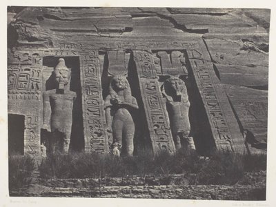 Ibsamboul, Northern Part of the Hathor Temple; Nubia, plate 108 from the album "Egypt, Nubia, Palestine and Syria" (1852) by Maxime Du Camp