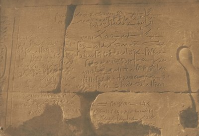 Demotic Inscription, Second Pylon of the Temple of Isis, at Philae, April 15, 1850 by Maxime Du Camp