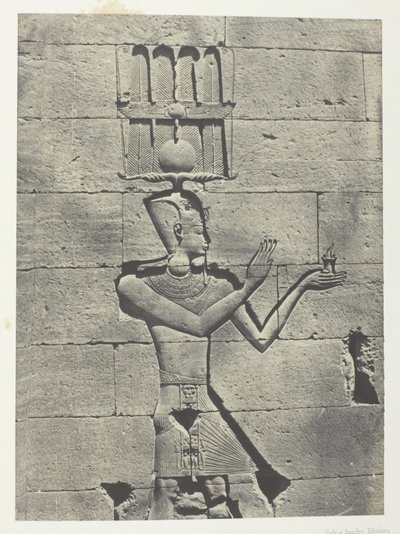 Kalabscheh, Sculptures of the Rear Facade of the Temple; Nubia, plate 91 from the album "Egypt, Nubia, Palestine and Syria" (1852) by Maxime Du Camp