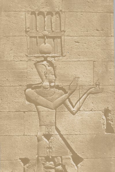 Kalabscheh, sculpture of the posterior facade of the temple by Maxime Du Camp