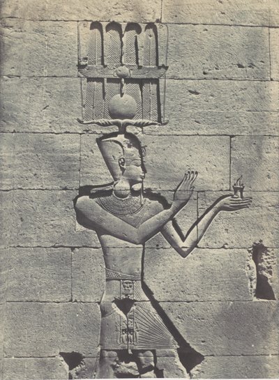 Nubia. Kalabscheh. Sculptures of the Rear Facade of the Temple, 1850 by Maxime Du Camp