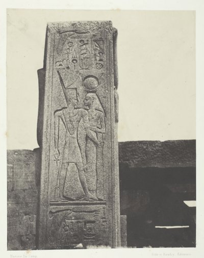 Palace of Karnak, Pillar in Front of the Granite Sanctuary, Thebes, 1849-51, printed 1852 by Maxime Du Camp