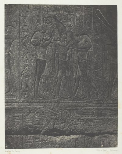 Palais de Karnak, Exterior Sculptures of the Granite Sanctuary; Thebes by Maxime Du Camp