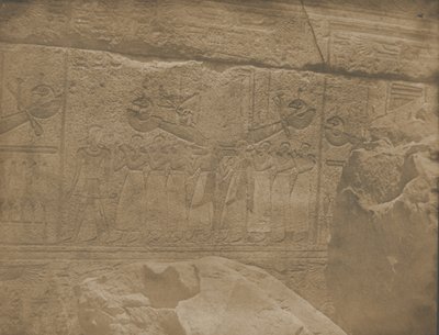 Palais de Karnak, Sculptures Extérieures du Sanctuaire de Granit, 1849-51 by Maxime Du Camp