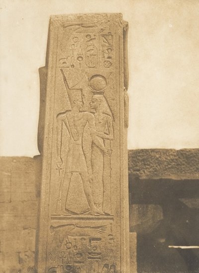 Pillar of the Sanctuary of Granite at the Palace of Karnak, Bas-relief Representing Thutmose III, 1849-50 by Maxime Du Camp