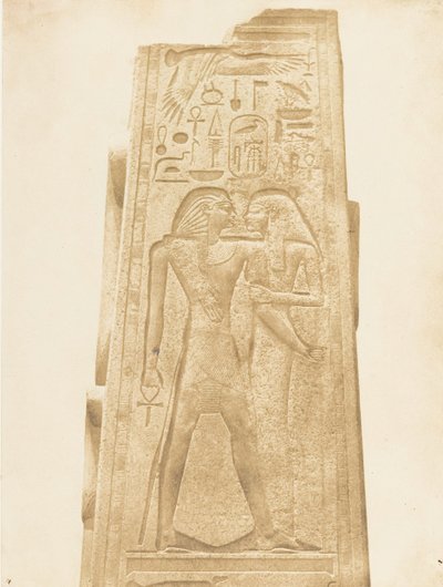 Pillar of the Granite Sanctuary of the Palace of Karnak, Bas-relief representing the Pharaoh, 1849-50 by Maxime Du Camp