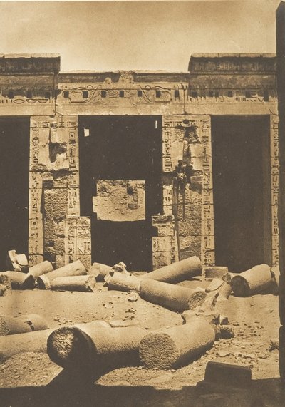 Pillars in the Courtyard of the Palace of Ramses-Meiamoun, at Medinet-Habu Thebes by Maxime Du Camp