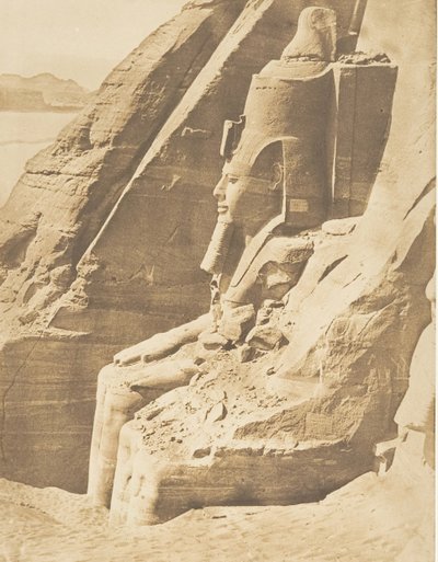 Profile of the Eastern Colossus of the Speos of Phre, at Abousembil Portrait of Ramses by Maxime Du Camp